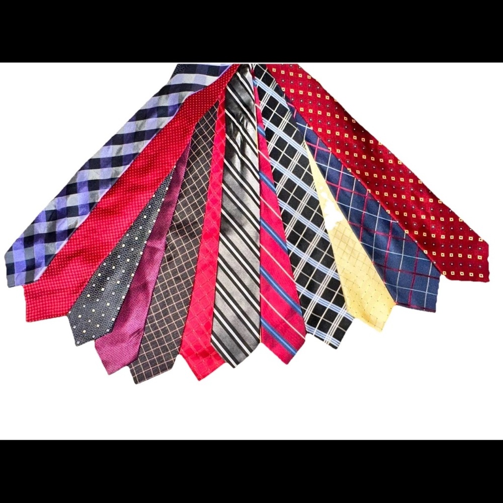 Lot of 12 Men's 100% Pure Silk Nautica Brand Tie lot. Mixed Patterns & Colors.